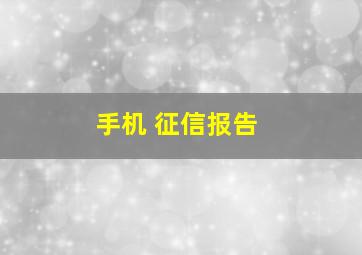 手机 征信报告